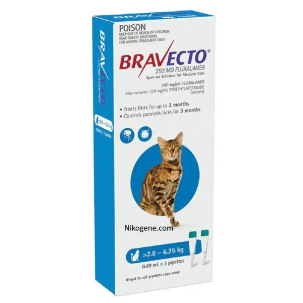bravecto-cats spot on براوکتو در ایران اسپات ان برای گربه
